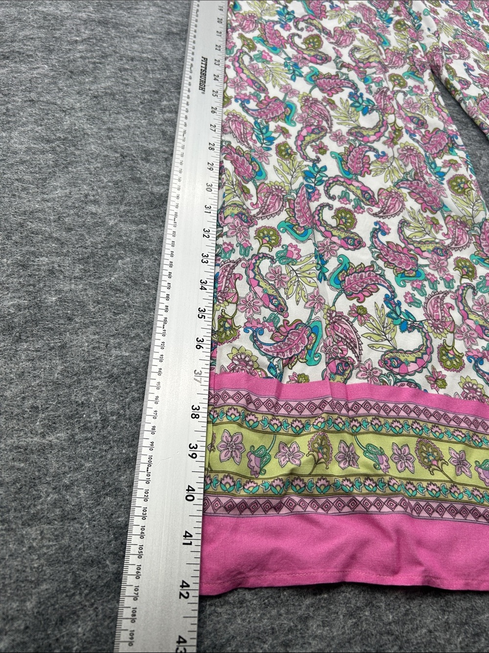 Fattore C Paisley Print Wide Leg Palazzo Pants Pink Boho Elastic Waist Size S - Picture 5 of 11